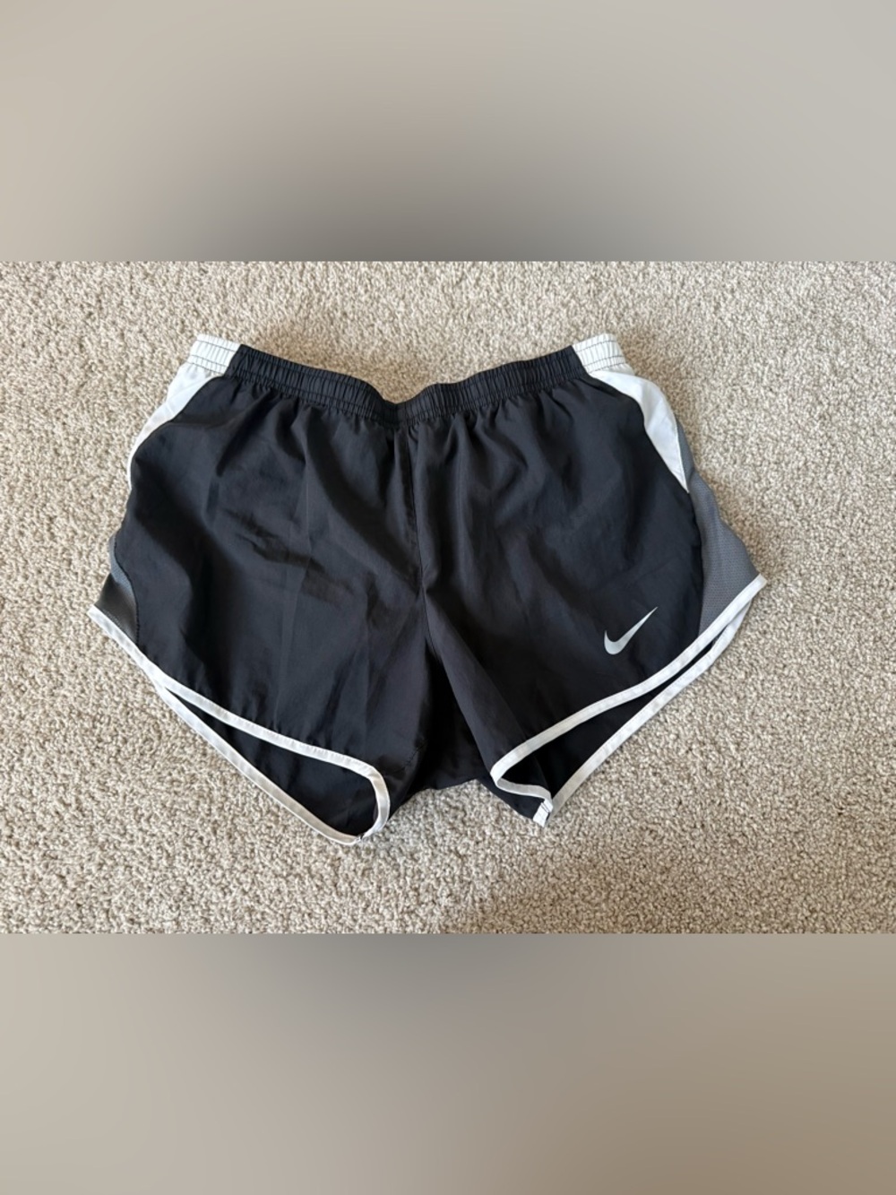 Nike Black Shorts with White Trim and Swoosh